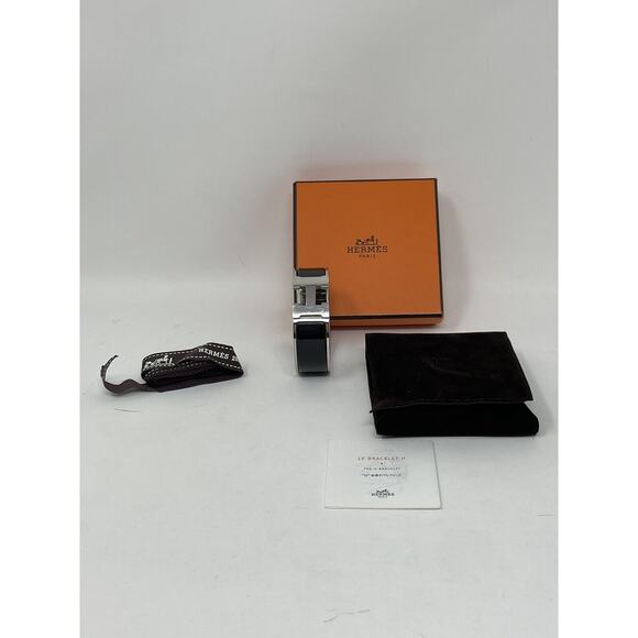 Hermes Clic Clac H Bracelet Black and Silver - Picture 2 of 10